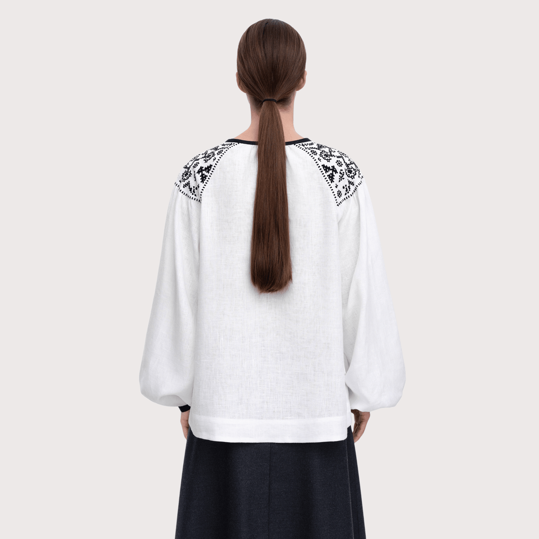 Izola Embroidered Shirt - White by Etnodim at White Label Project