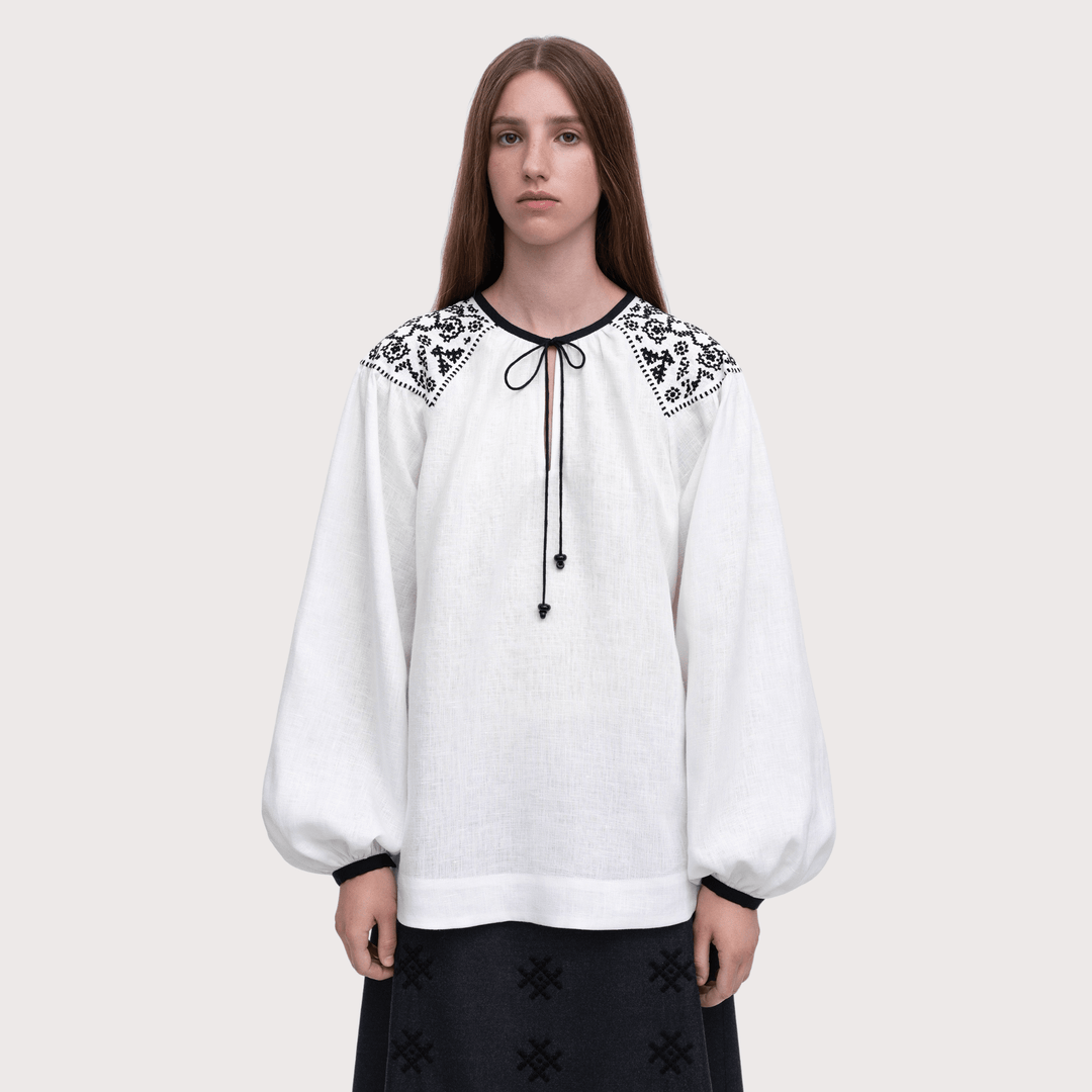 Izola Embroidered Shirt - White by Etnodim at White Label Project