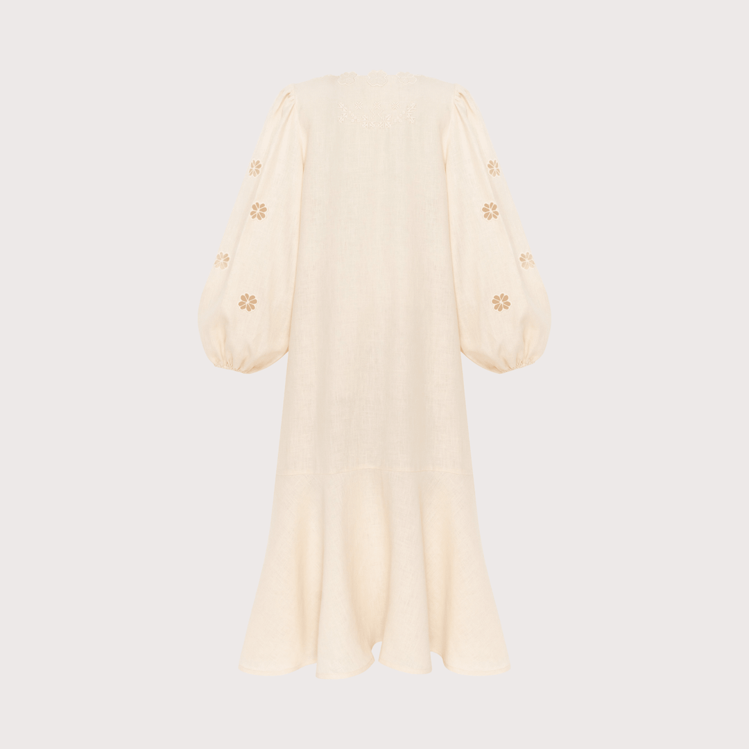 Jasmyn Embroidered Dress - Cream by Etnodim at White Label Project