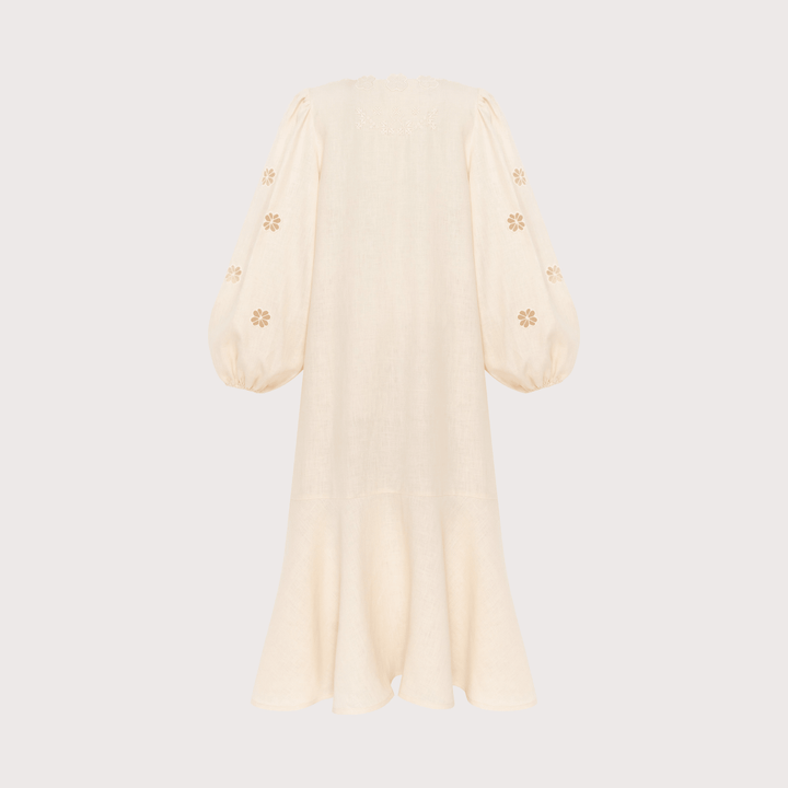 Jasmyn Embroidered Dress - Cream by Etnodim at White Label Project