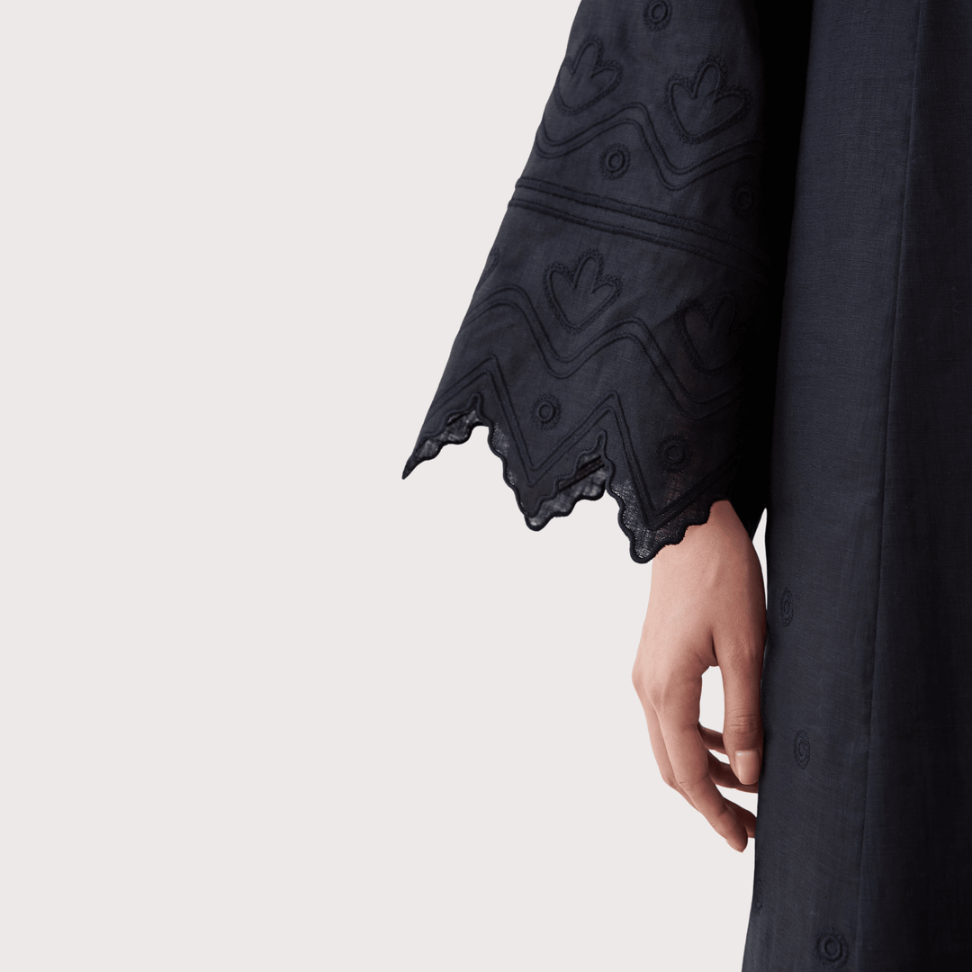 Nizhnist Embroidered Dress - Black by Etnodim at White Label Project