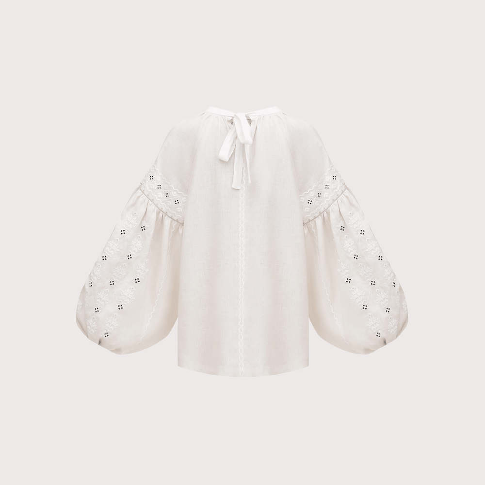 Poltavska Embroidered Shirt - White by Etnodim at White Label Project