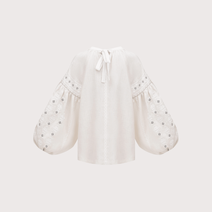 Poltavska Embroidered Shirt - White by Etnodim at White Label Project