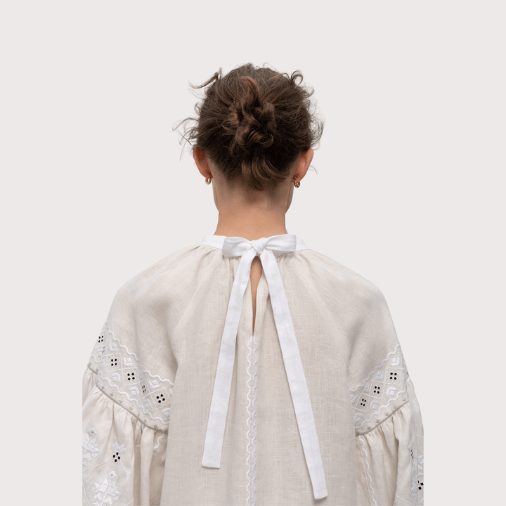 Poltavska Embroidered Shirt - White by Etnodim at White Label Project