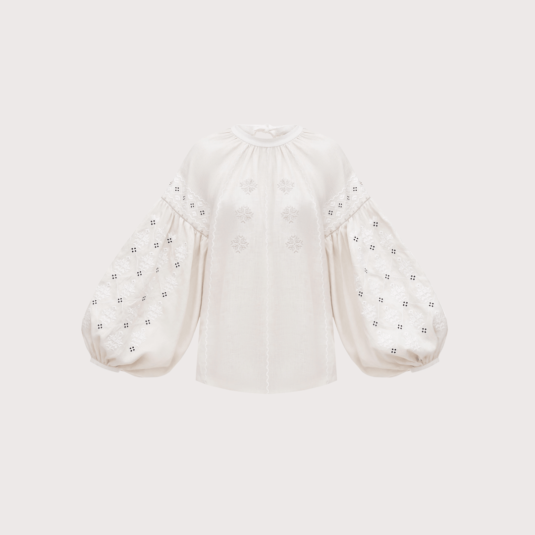Poltavska Embroidered Shirt - White by Etnodim at White Label Project