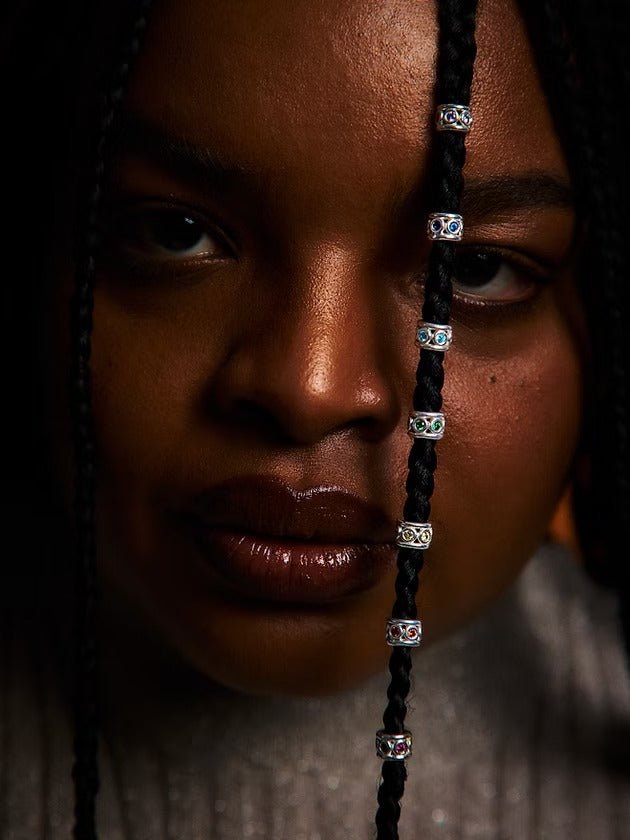 Throat Hair Piece - Silver by Gemz at White Label Project