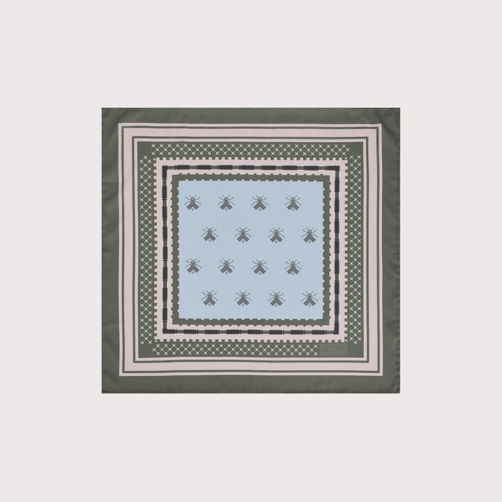Bee Silk Headscarf - Green by Gunia Project at White Label Project