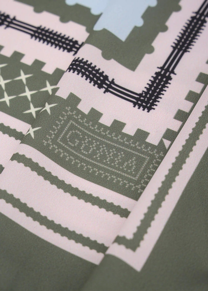 Bee Silk Headscarf - Green by Gunia Project at White Label Project