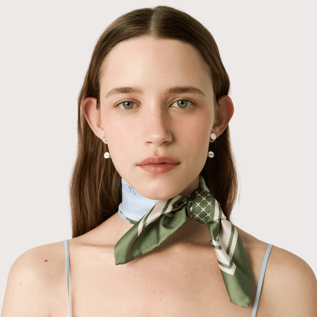 Bee Silk Headscarf - Green by Gunia Project at White Label Project
