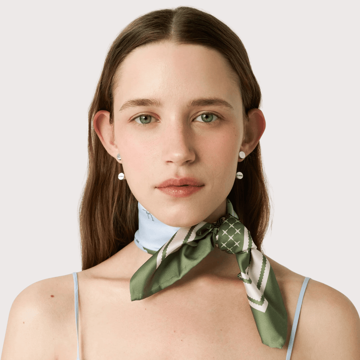 Bee Silk Headscarf - Green by Gunia Project at White Label Project