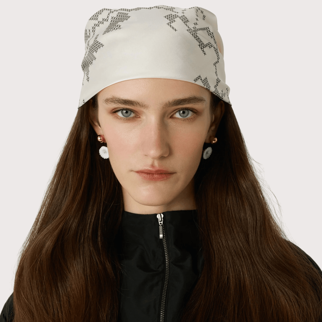 Flowers Batiste Headscarf - Blue by Gunia Project at White Label Project
