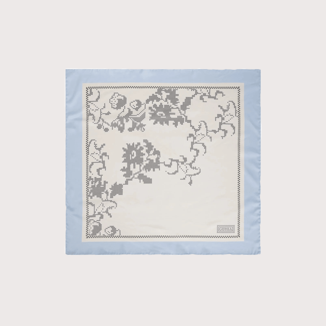 Flowers Batiste Headscarf - Blue by Gunia Project at White Label Project