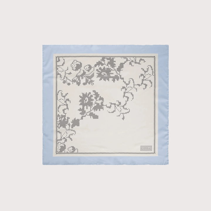 Flowers Batiste Headscarf - Blue by Gunia Project at White Label Project