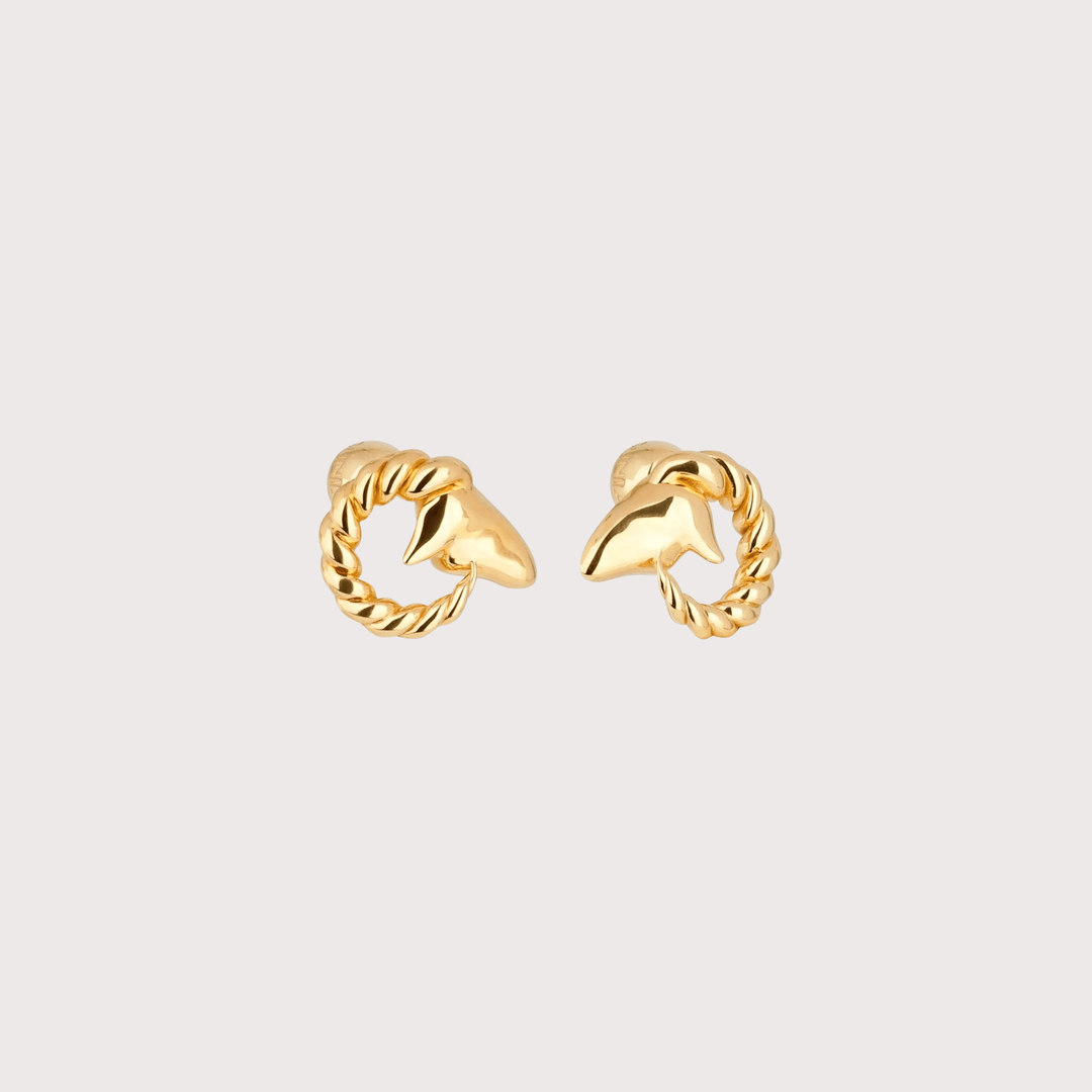 Goat Earrings Small - Gold by Gunia Project at White Label Project