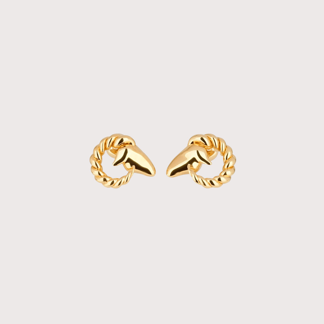 Goat Earrings Small - Gold by Gunia Project at White Label Project