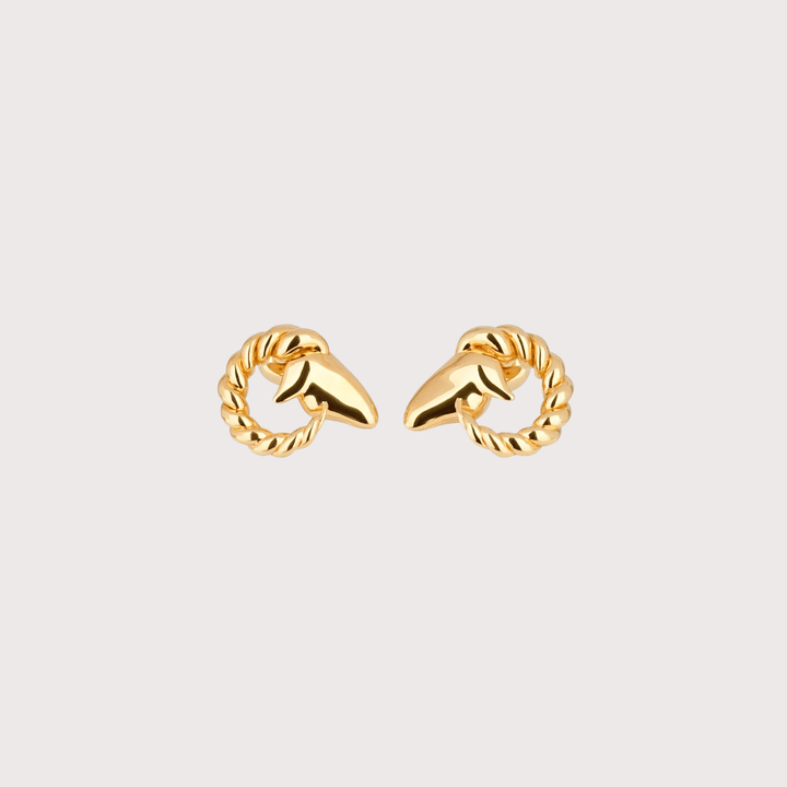 Goat Earrings Small - Gold by Gunia Project at White Label Project