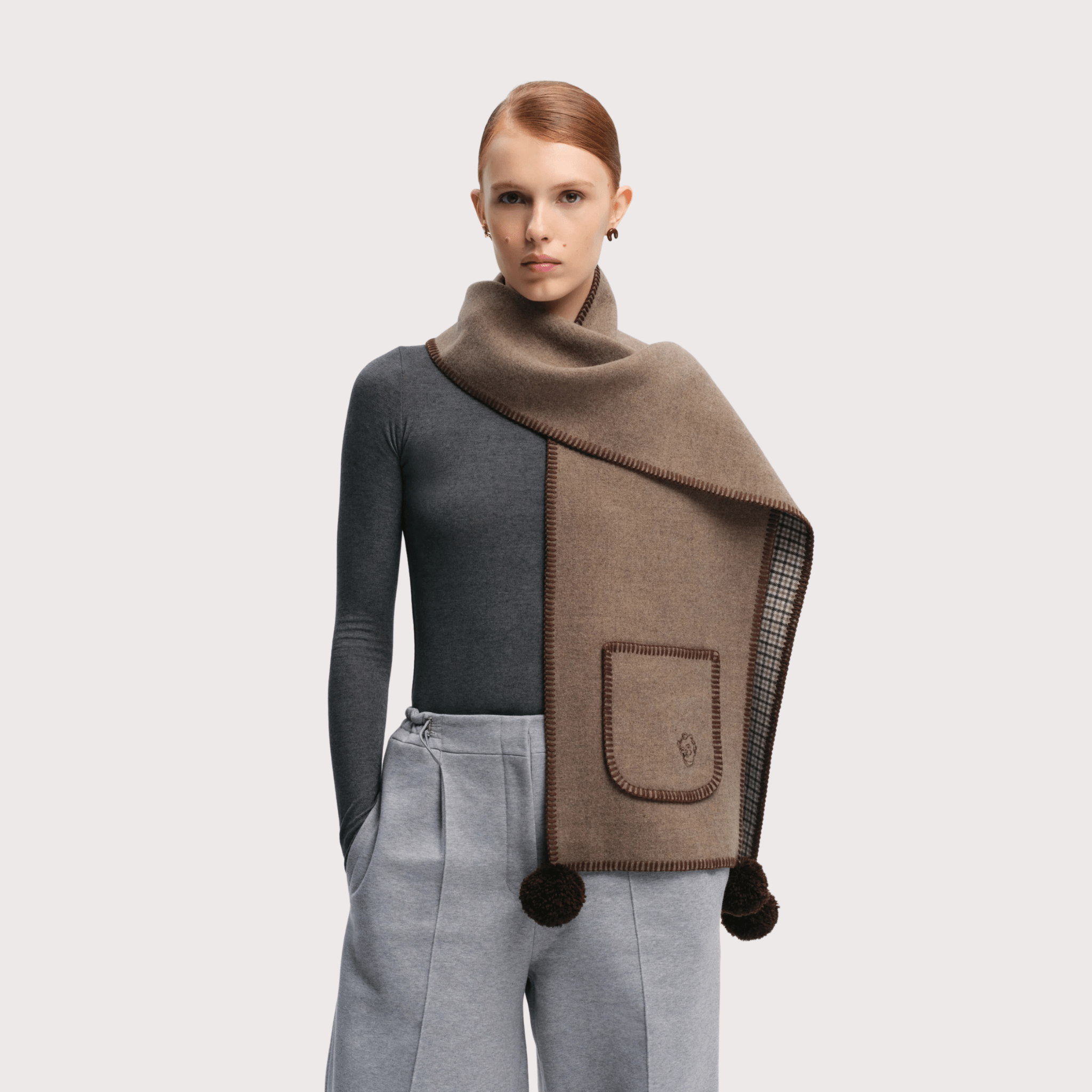 Gunia Cashmere Scarf - Brown by Gunia Project at White Label Project