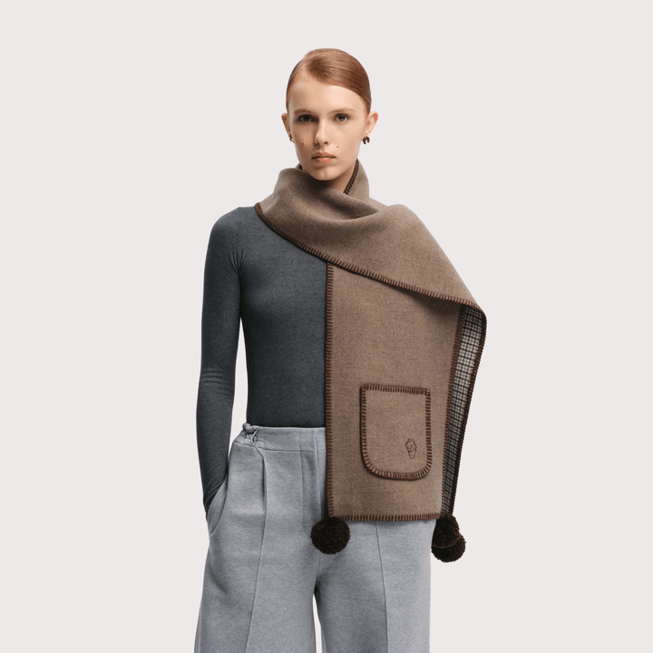 Gunia Cashmere Scarf - Brown by Gunia Project at White Label Project