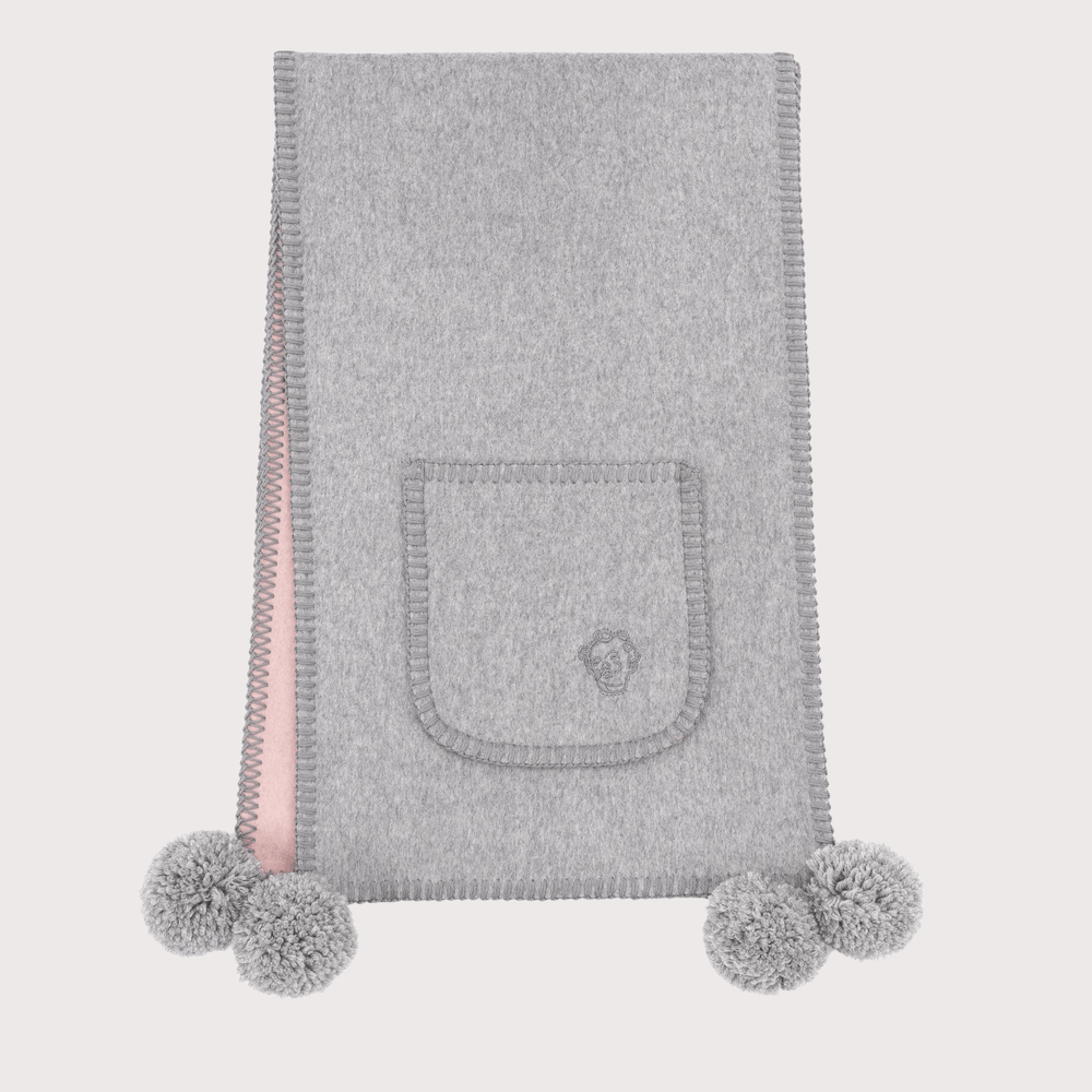 Gunia Cashmere Scarf - Grey & Pink by Gunia Project at White Label Project