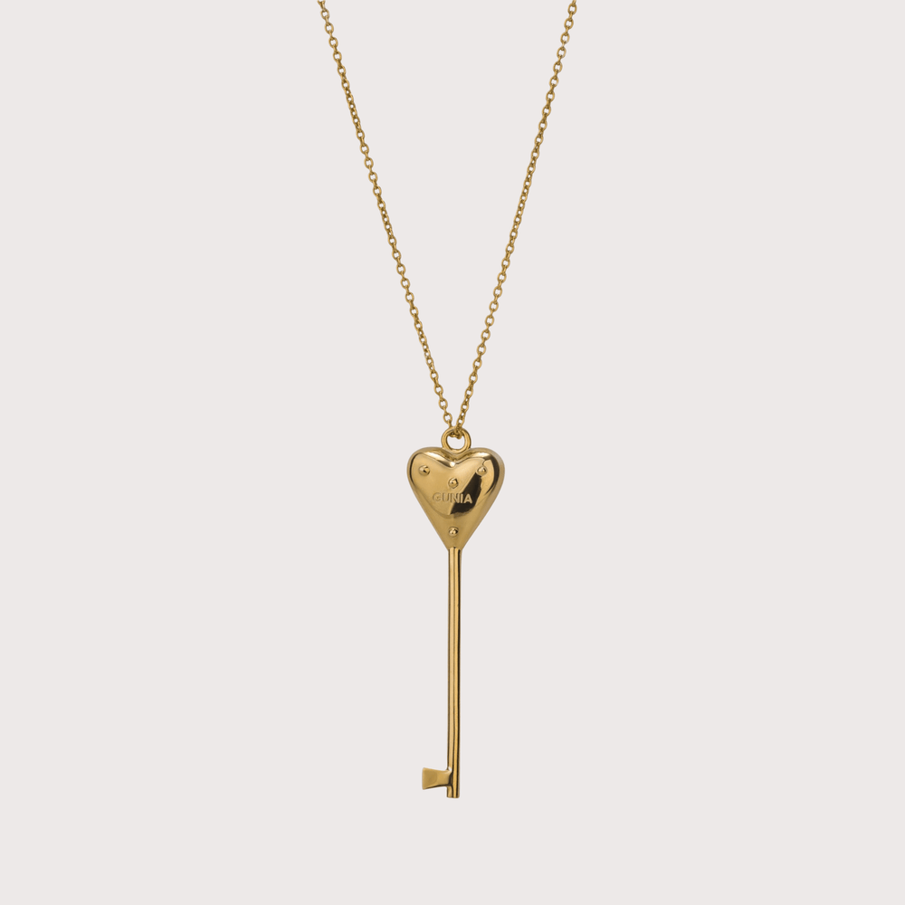 Key to the Heart Pendant - Gold by Gunia Project at White Label Project
