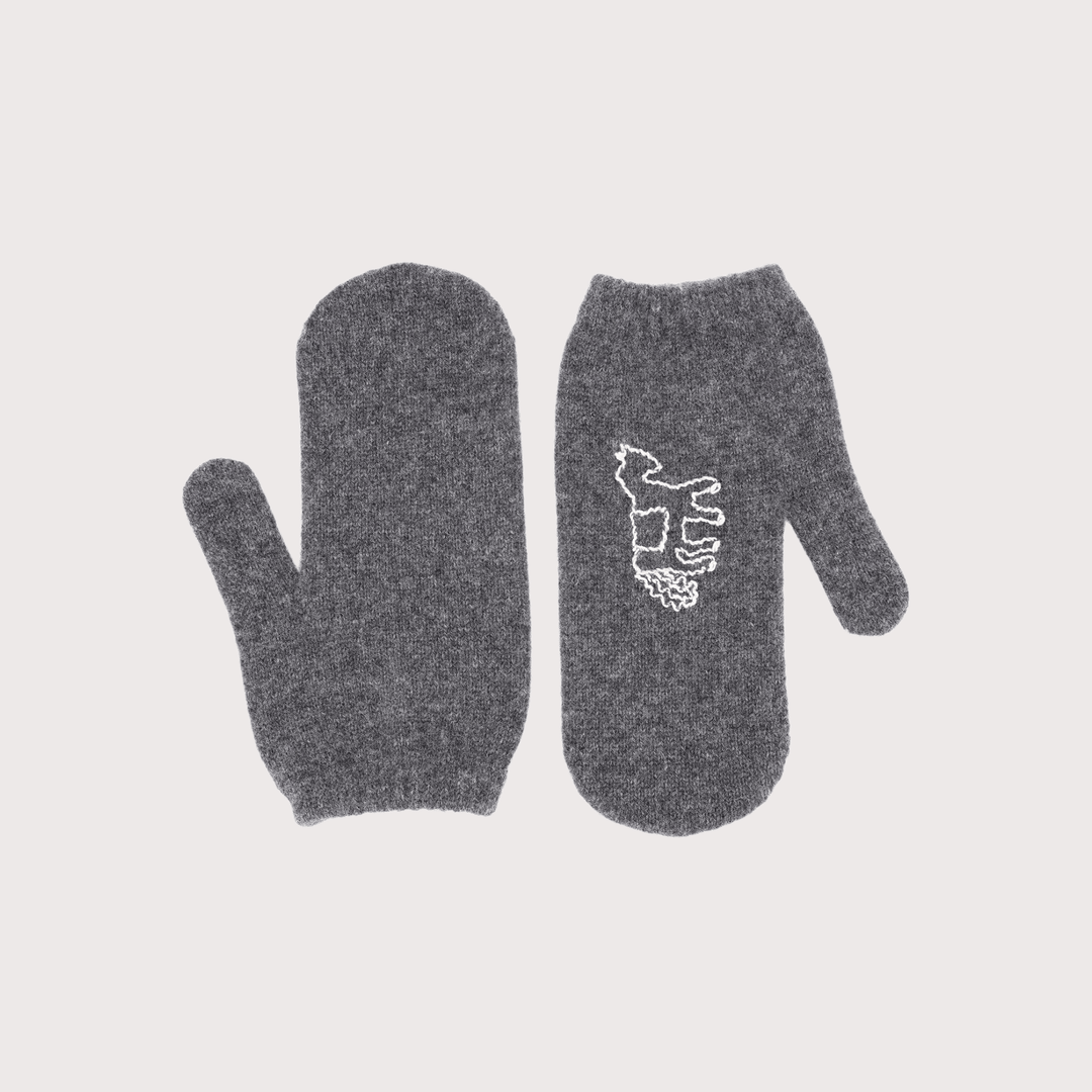 Konyk Cashmere Mittens - Grey by Gunia Project at White Label Project