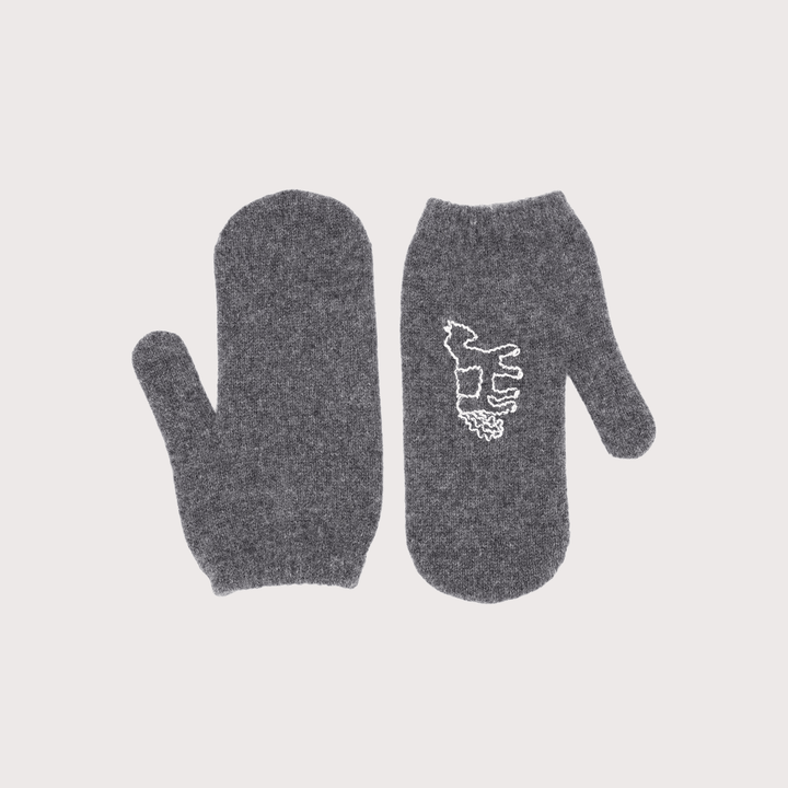 Konyk Cashmere Mittens - Grey by Gunia Project at White Label Project