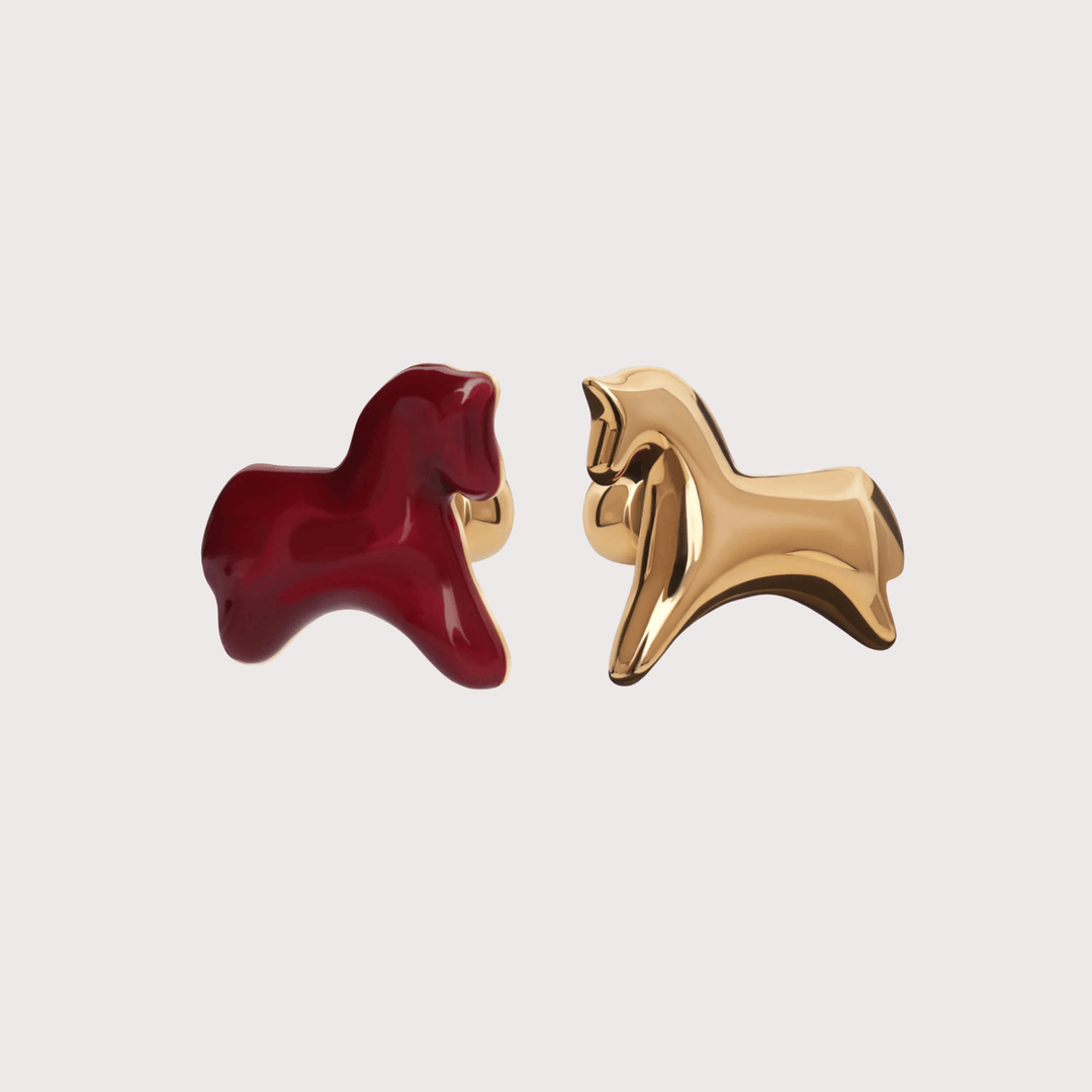 Konyk Earrings Gold - plated and Enamel by Gunia Project at White Label Project