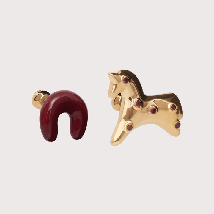 Lucky Earrings in Gilding with Gemstone by Gunia Project at White Label Project