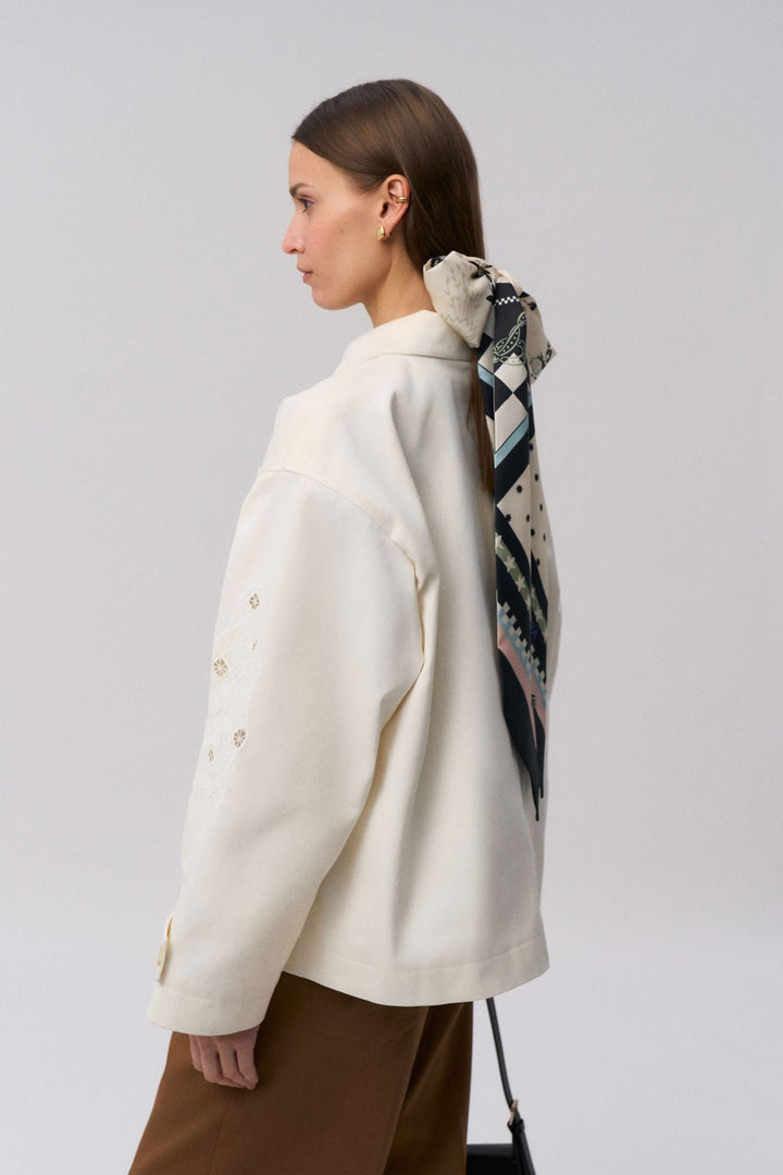 Ornament Long Silk Headscarf by Gunia Project at White Label Project