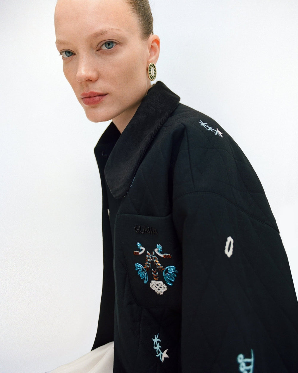 Serpent Earrings in Emerald Green by Gunia Project at White Label Project