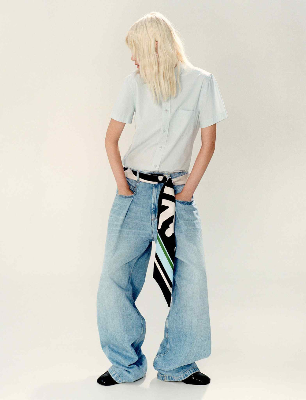Silhouettes Long Scarf - Black by Gunia Project at White Label Project