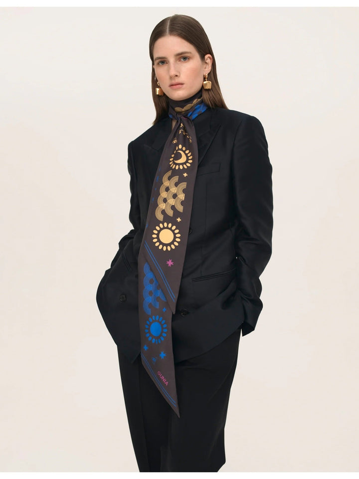 Silk Headscarf Long - Blue, Beige, Brown by Gunia Project at White Label Project