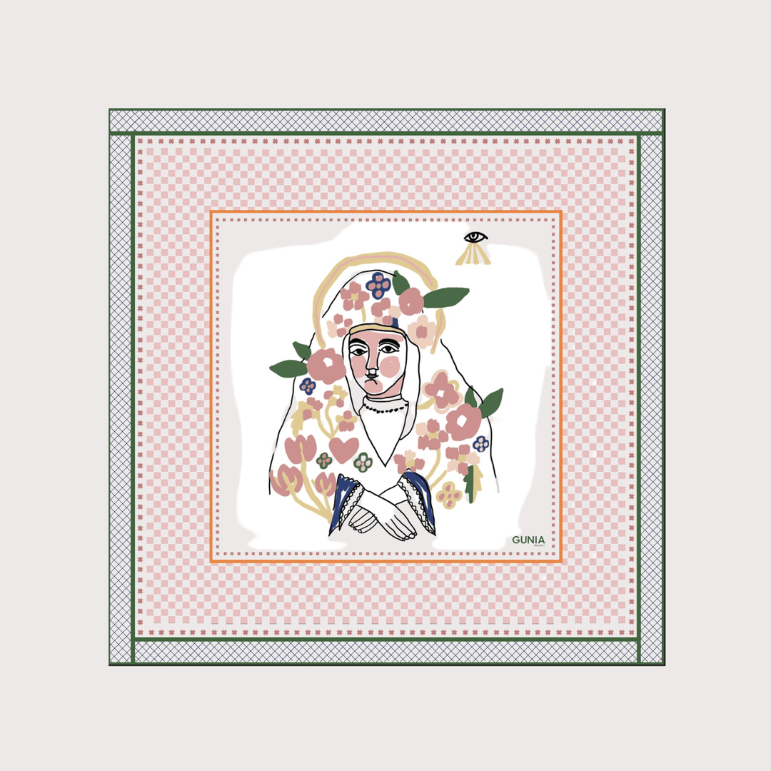Silk Headscarf with Mary by Gunia Project at White Label Project