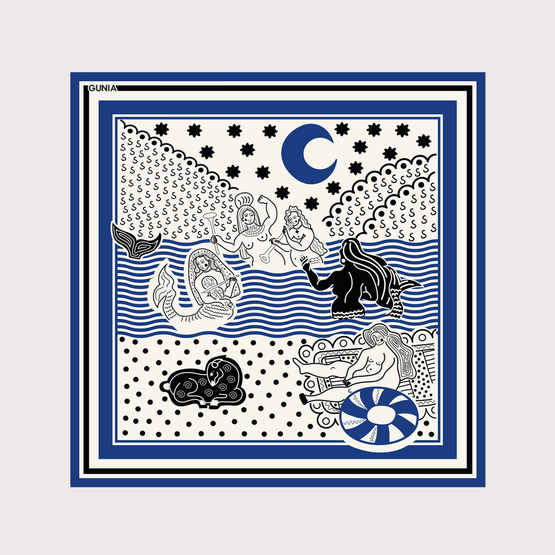 Silk Scarf Vedmid - Hora and Mermaids by Gunia Project at White Label Project