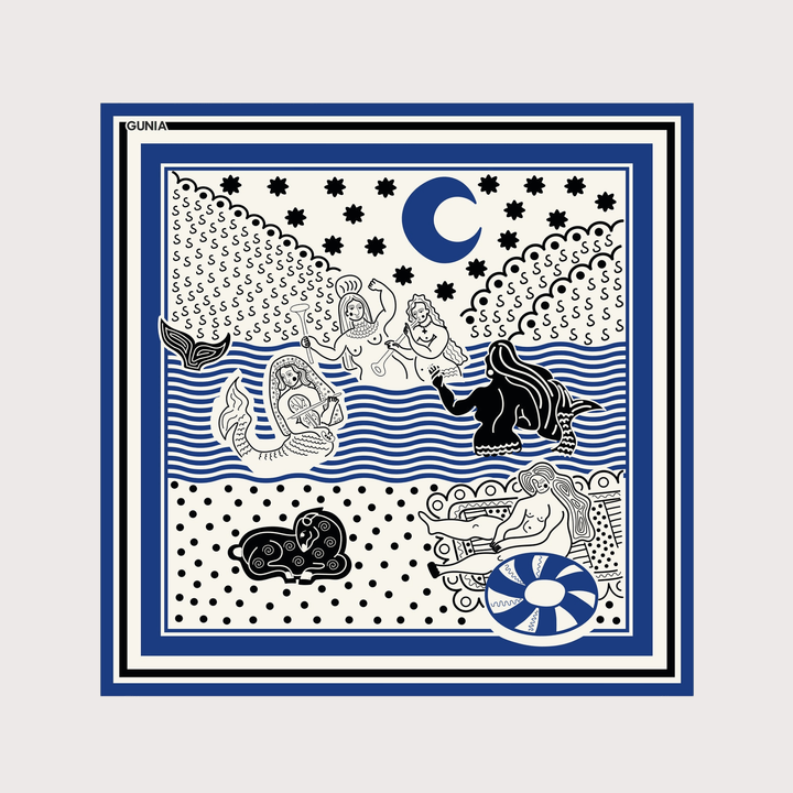 Silk Scarf Vedmid - Hora and Mermaids by Gunia Project at White Label Project