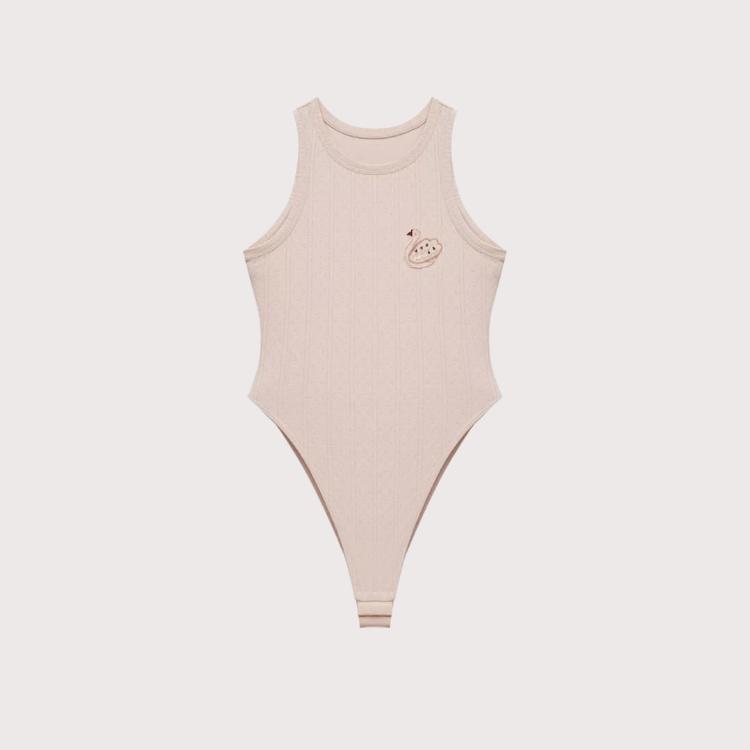Textured Sleeveless Bodysuit by Gunia Project at White Label Project