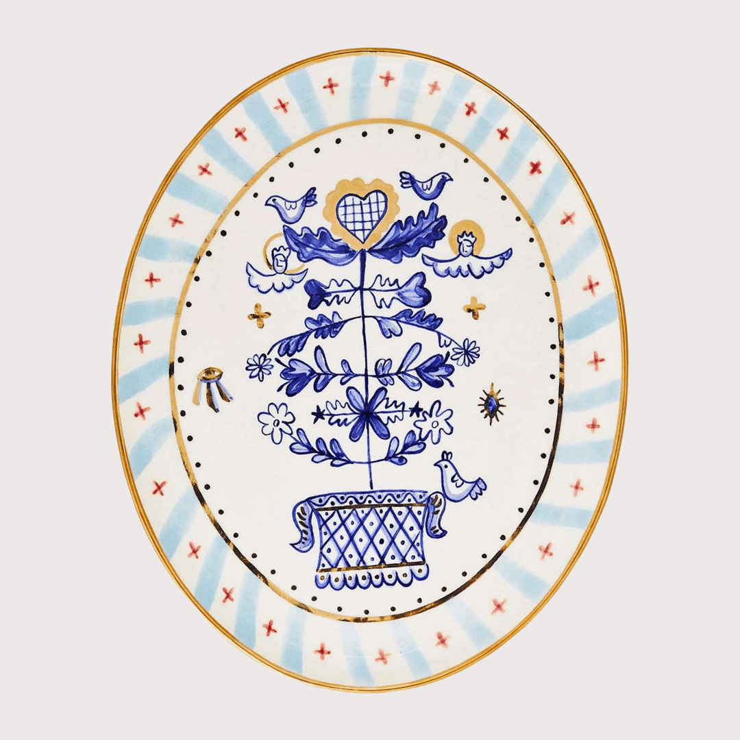 Tree of Life Oval Plate by Gunia Project at White Label Project