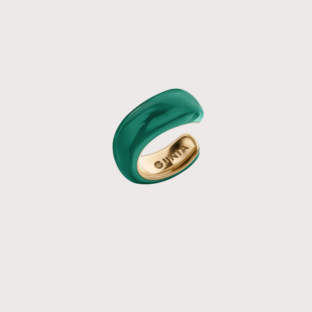 Tyras Ear Cuff - emerald green by Gunia Project at White Label Project