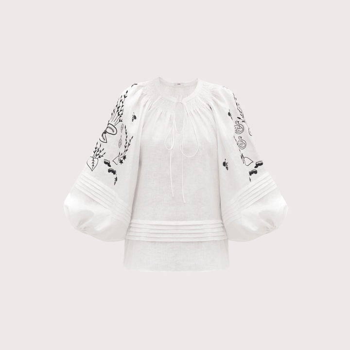 Vyrineia Embroidered Shirt by Gunia Project at White Label Project