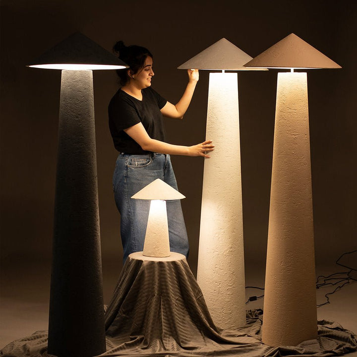Kasa Floor Lamp - Charcoal by Harshita Jhamtani Designs at White Label Project