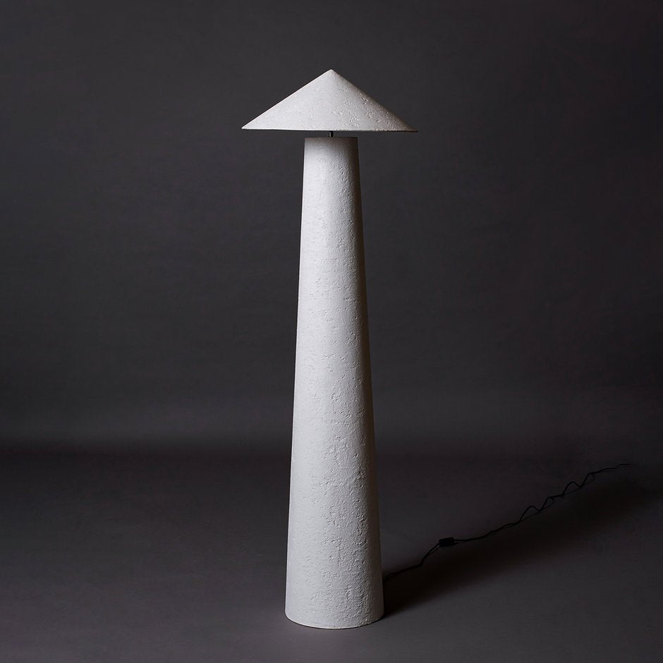 Kasa Floor Lamp - Egg White by Harshita Jhamtani Designs at White Label Project