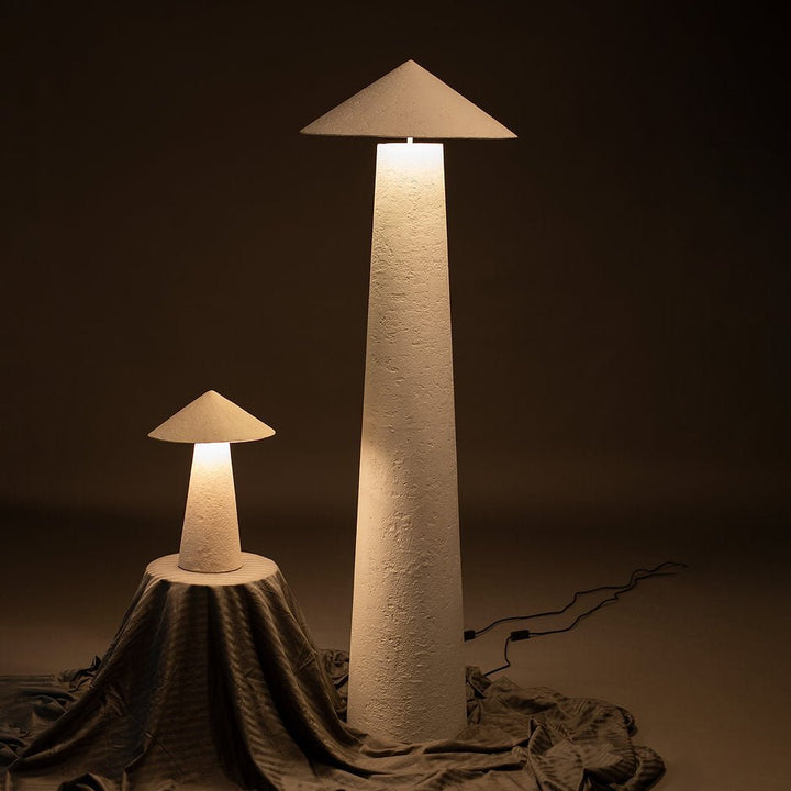 Kasa Floor Lamp - Egg White by Harshita Jhamtani Designs at White Label Project
