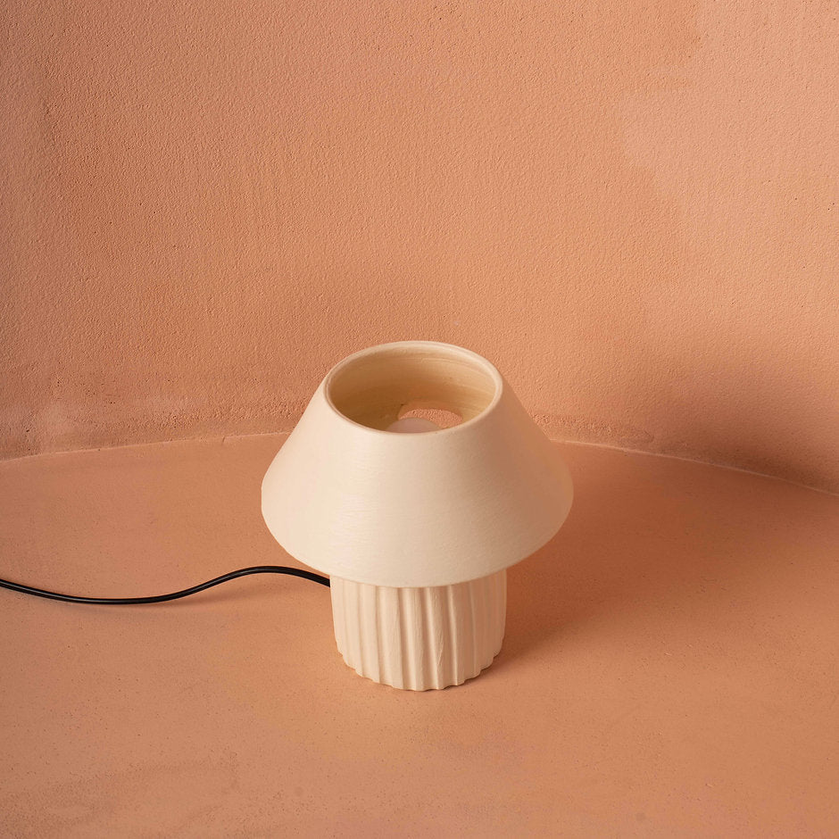 Rio Lamp - Small/White Unglazed by Harshita Jhamtani Designs at White Label Project
