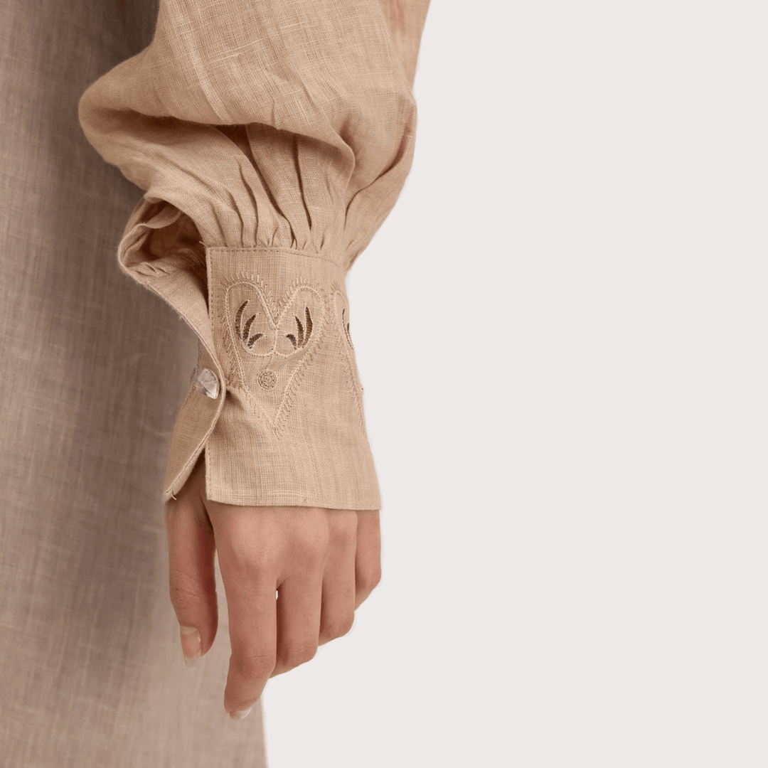 Flouncy Midi Dress -Sand by Hemji at White Label Project