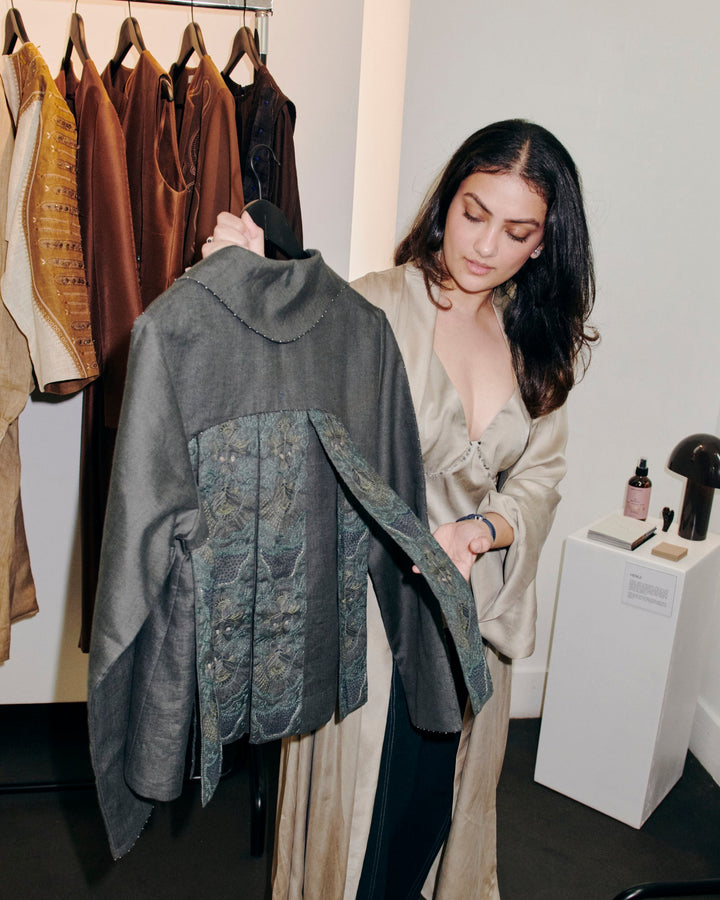 Fringes Jacket - Green by Hemji at White Label Project