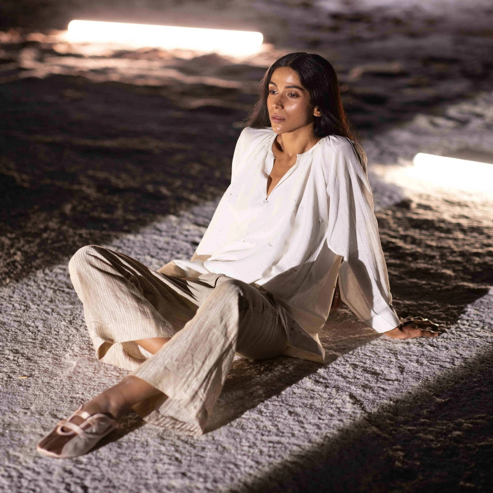 Luna Blouse - Pearl White by Hemji at White Label Project