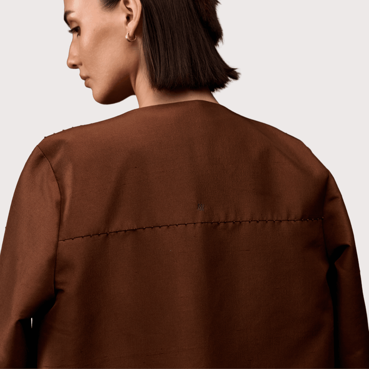 Silk Coffee Jacket by Hemji at White Label Project