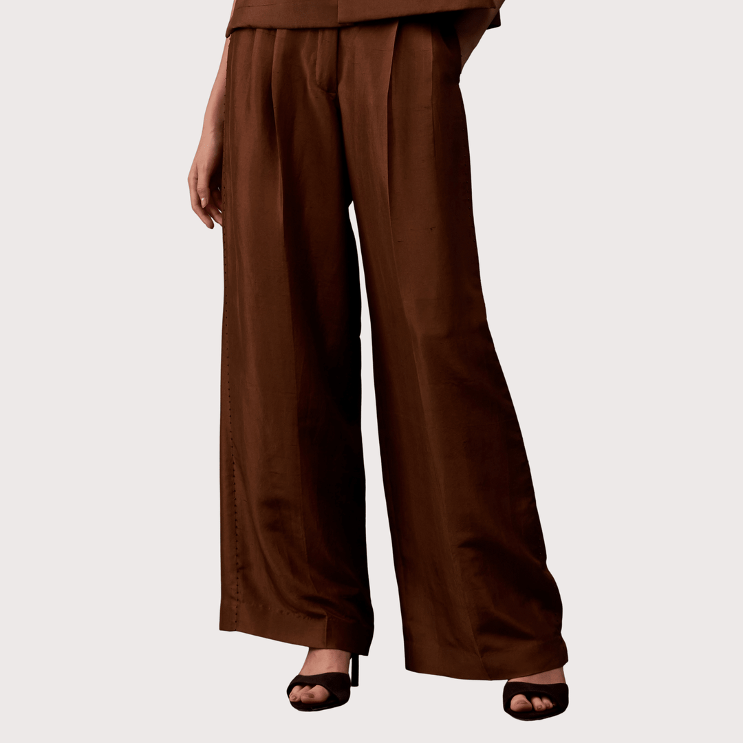 Silk Pleated Pants by Hemji at White Label Project