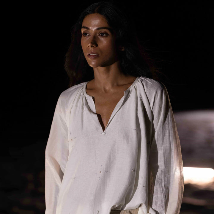 Luna Blouse - Pearl White