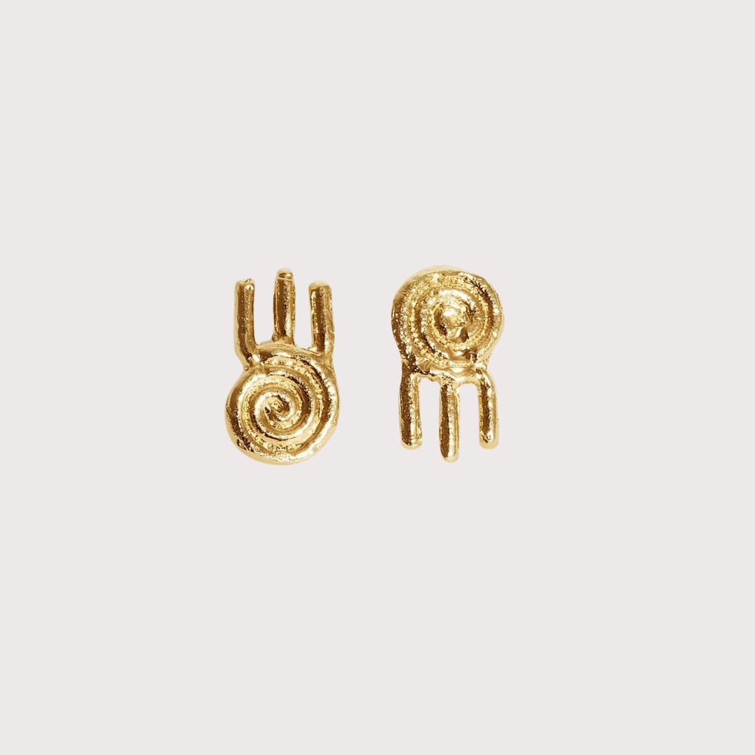 Lucky Charm Stud Earrings - Gold by Kiala Kanzi at White Label Project